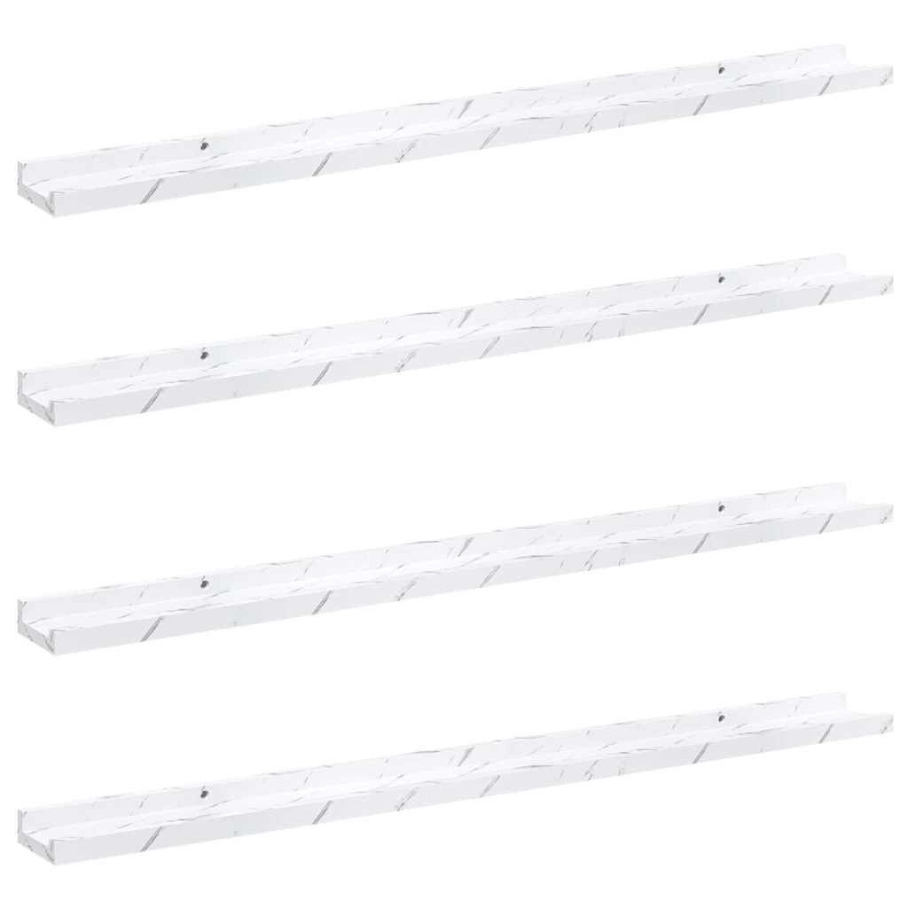 Scaffale da parete 4 pcs Marmo Bianco 100 x 9 x 3 cm 42020029