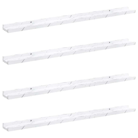 Scaffale da parete 4 pcs Marmo Bianco 100 x 9 x 3 cm 42020029