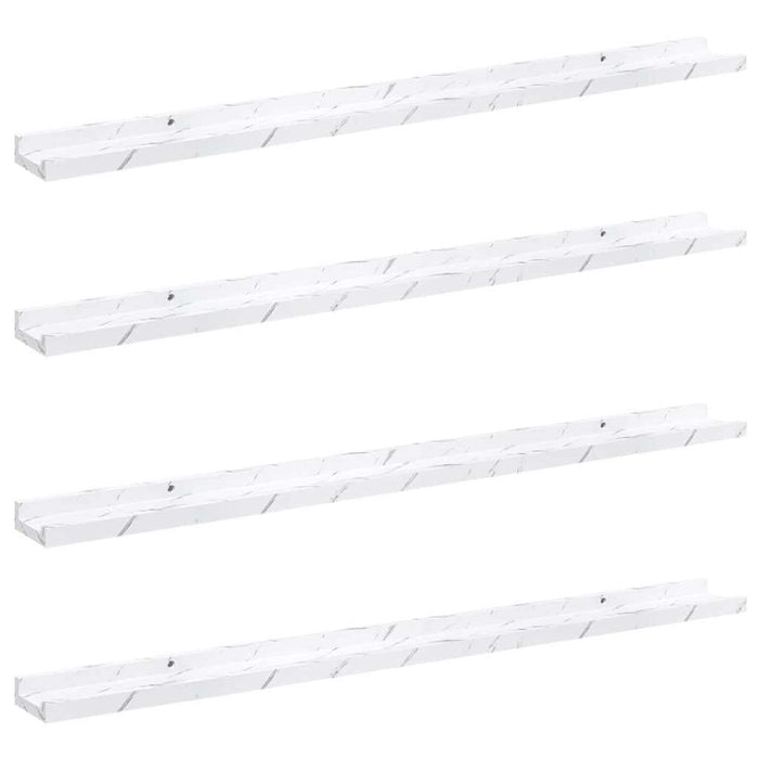 Scaffale da parete 4 pcs Marmo Bianco 100 x 9 x 3 cm 42020029
