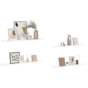 Scaffale da parete 4 pcs Marmo Bianco 100 x 9 x 3 cm 42020029