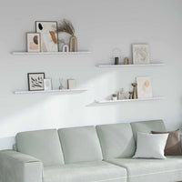 Scaffale da parete 4 pcs Marmo Bianco 115 x 9 x 3 cm 42020030