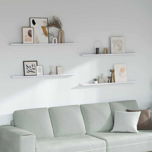 Scaffale da parete 4 pcs Marmo Bianco 115 x 9 x 3 cm 42020030