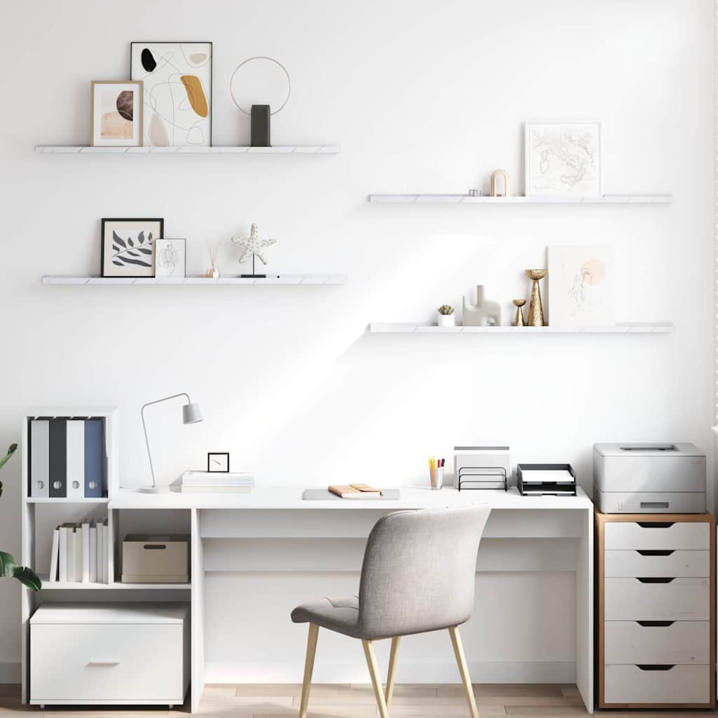 Scaffale da parete 4 pcs Marmo Bianco 115 x 9 x 3 cm 42020030