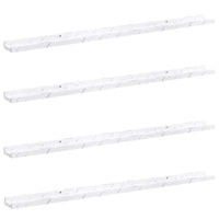 Scaffale da parete 4 pcs Marmo Bianco 115 x 9 x 3 cm 42020030
