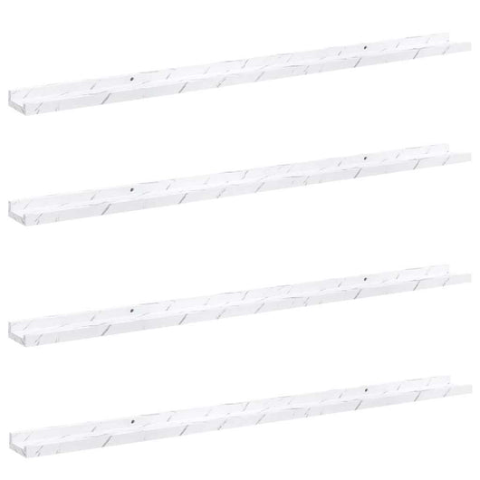 Scaffale da parete 4 pcs Marmo Bianco 115 x 9 x 3 cm 42020030