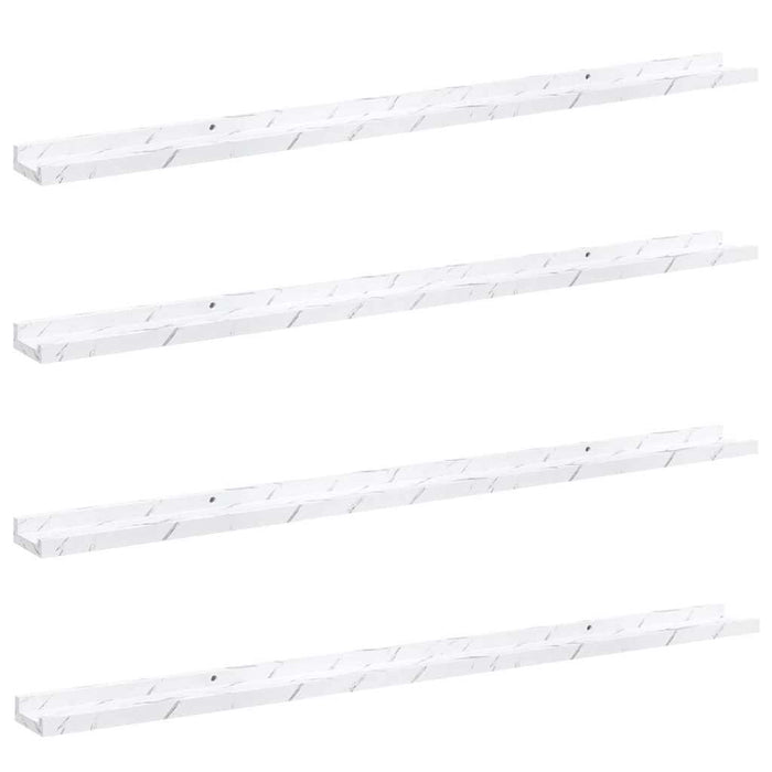 Scaffale da parete 4 pcs Marmo Bianco 115 x 9 x 3 cm 42020030