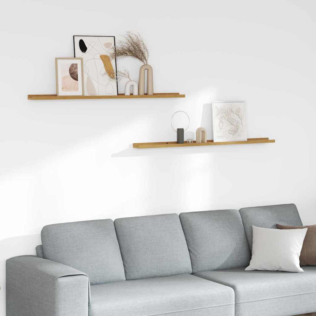 Scaffale da parete 2 pcs Beige 115 x 9 x 3 cm Legno multistrato 42020035