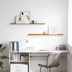 Scaffale da parete 2 pcs Beige 115 x 9 x 3 cm Legno multistrato 42020035