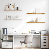 Scaffale da parete 4 pcs Beige 100 x 9 x 3 cm Legno multistrato 42020039