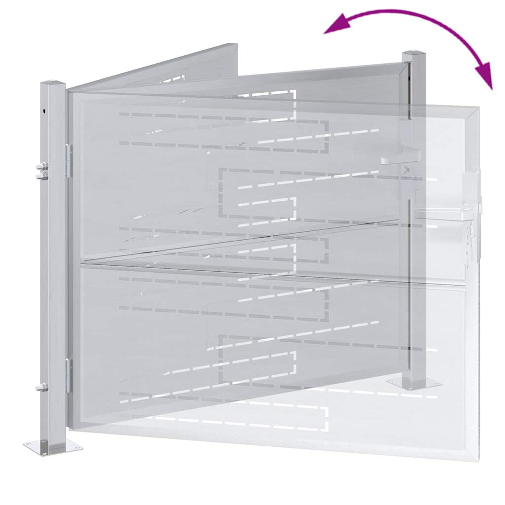 Cancello da giardino Argento 85 x 70 cm Acciaio inossidabile 3402572