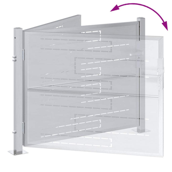 Cancello da giardino Argento 85 x 70 cm Acciaio inossidabile 3402572