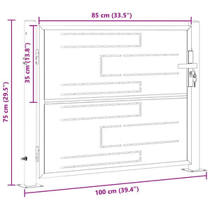 Cancello da giardino Argento 85 x 70 cm Acciaio inossidabile 3402572
