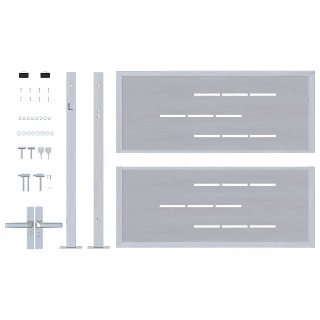 Cancello da giardino Argento 100 x 75 cm Acciaio inossidabile 3402573