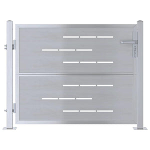 Cancello da giardino Argento 100 x 75 cm Acciaio inossidabile 3402573