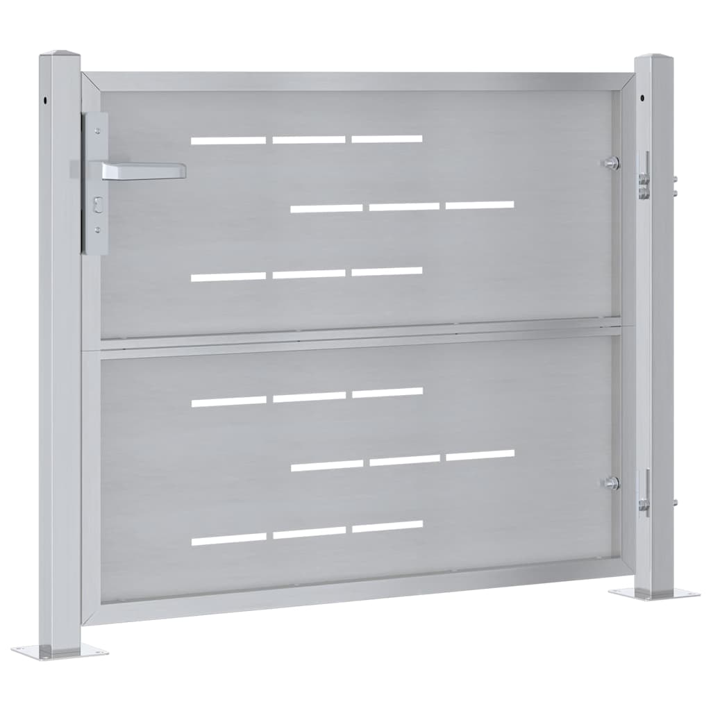 Cancello da giardino Argento 100 x 75 cm Acciaio inossidabile 3402573
