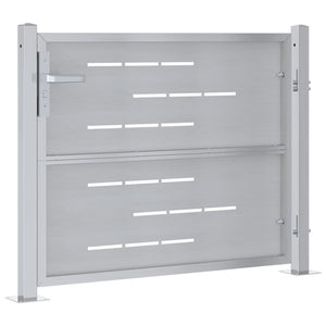 Cancello da giardino Argento 100 x 75 cm Acciaio inossidabile 3402573