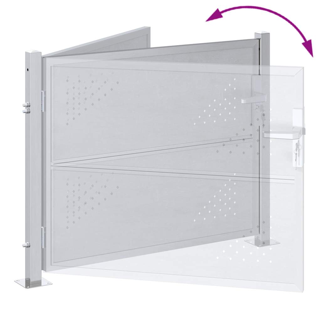 Cancello da giardino Argento 100 x 75 cm Acciaio inossidabile 3402574