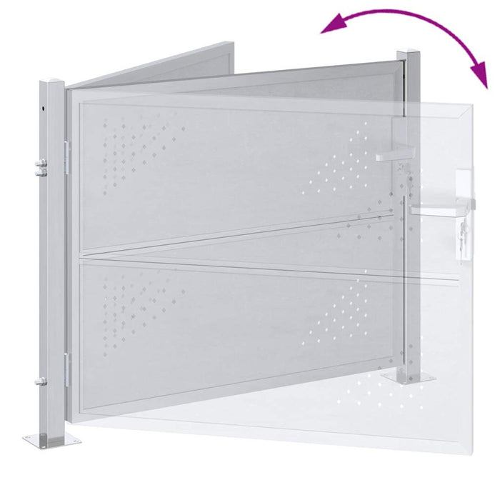 Cancello da giardino Argento 100 x 75 cm Acciaio inossidabile 3402574