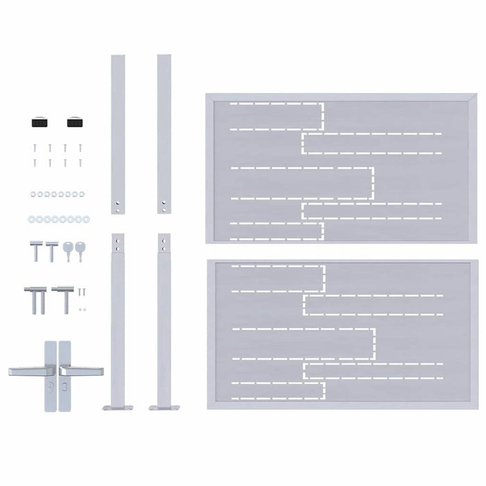 Cancello da giardino Argento 96 x 100 cm Acciaio inossidabile 3402575
