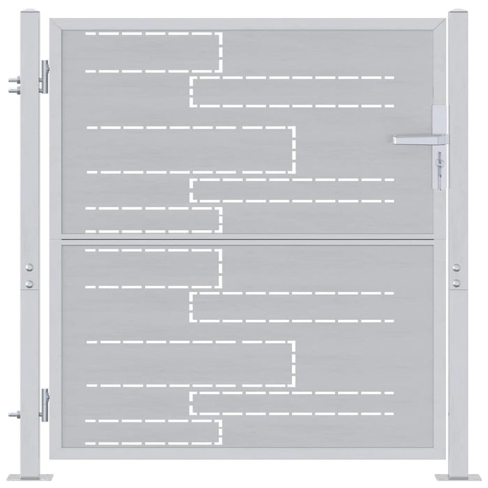 Cancello da giardino Argento 96 x 100 cm Acciaio inossidabile 3402575