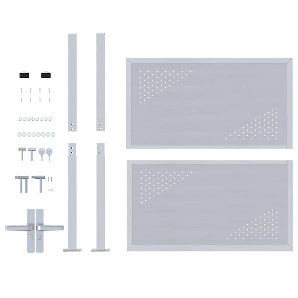 Cancello da giardino Argento 96 x 100 cm Acciaio inossidabile 3402577