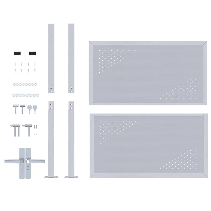 Cancello da giardino Argento 96 x 100 cm Acciaio inossidabile 3402577