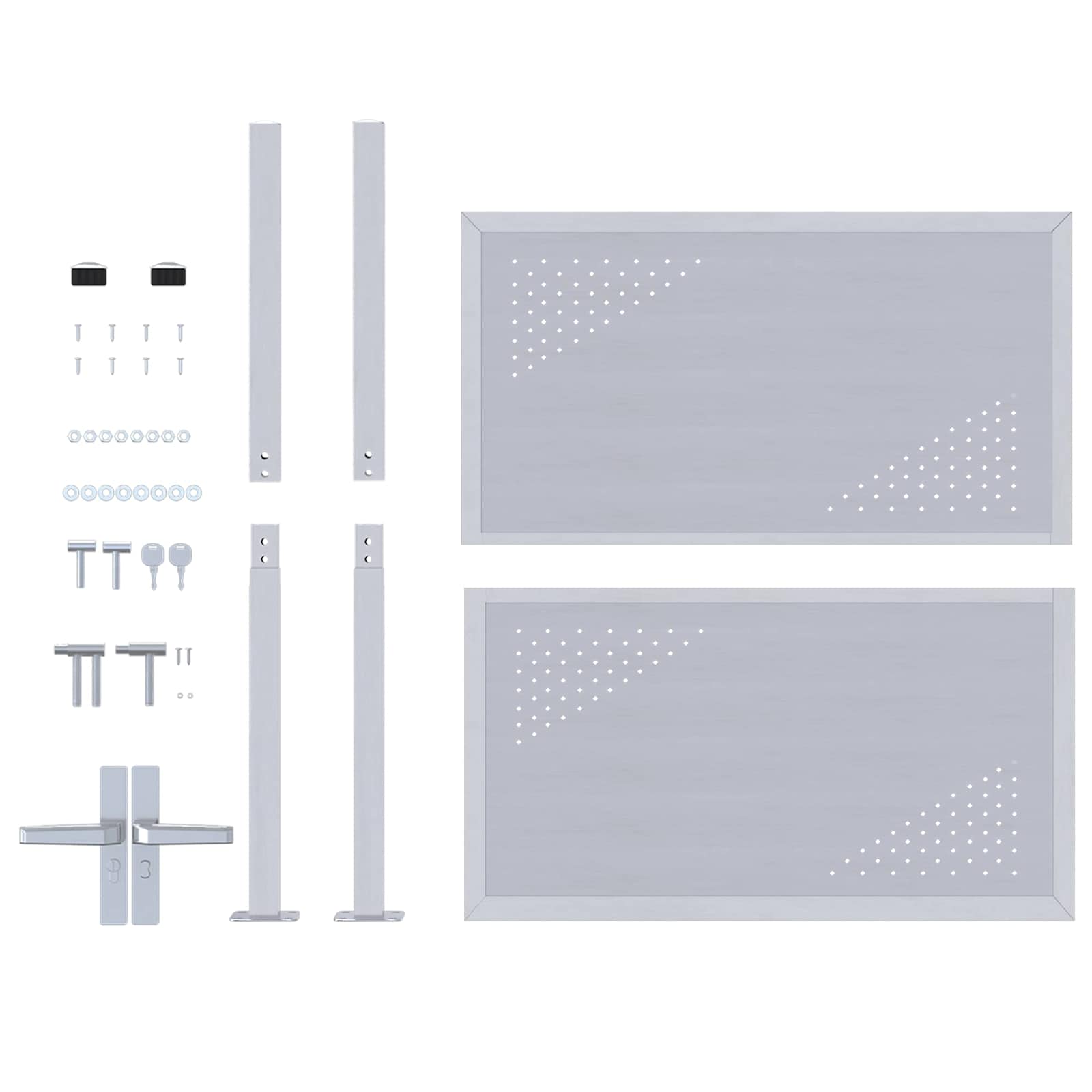 Cancello da giardino Argento 96 x 100 cm Acciaio inossidabile 3402577