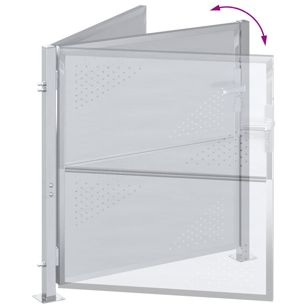 Cancello da giardino Argento 96 x 100 cm Acciaio inossidabile 3402577