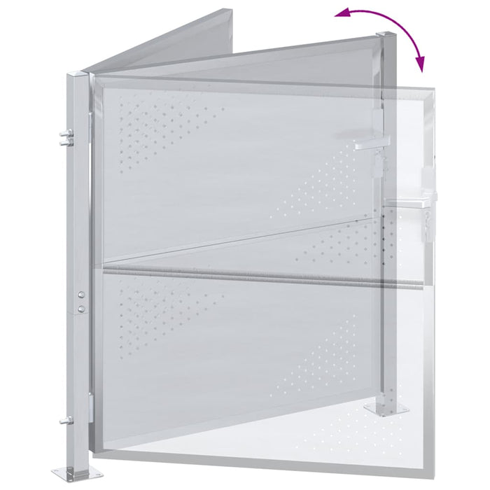 Cancello da giardino Argento 96 x 100 cm Acciaio inossidabile 3402577