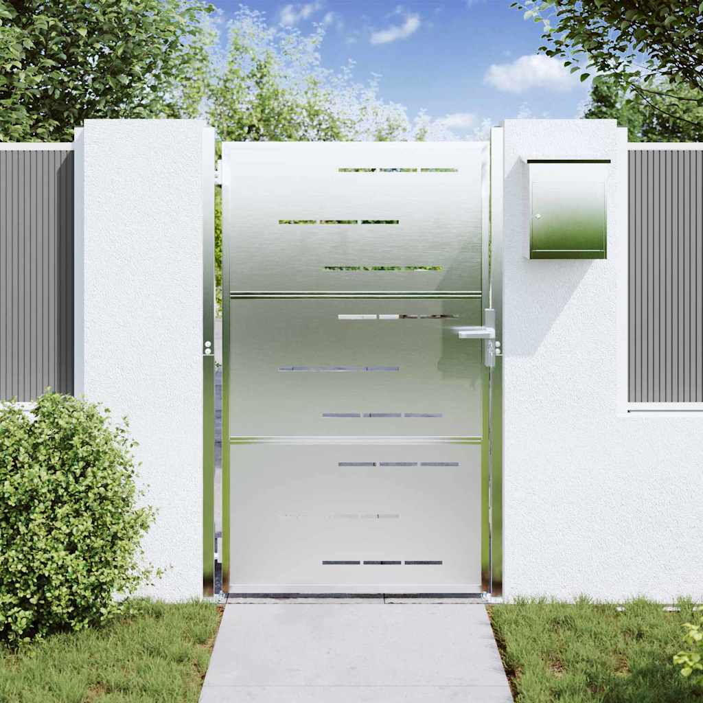 Cancello da giardino Argento 100 x 125 cm Acciaio inossidabile 3402579