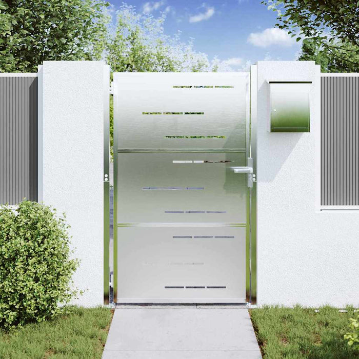 Cancello da giardino Argento 100 x 125 cm Acciaio inossidabile 3402579