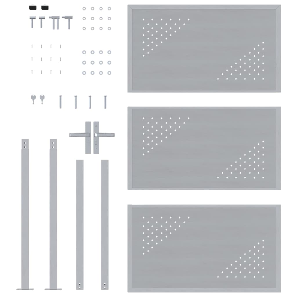 Cancello da giardino Argento 100 x 125 cm Acciaio inossidabile 3402580