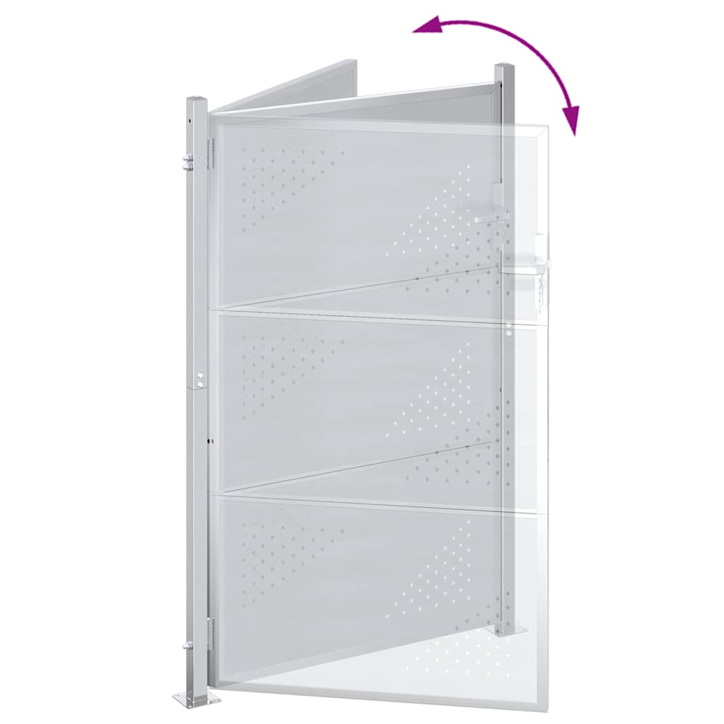 Cancello da giardino Argento 100 x 125 cm Acciaio inossidabile 3402580