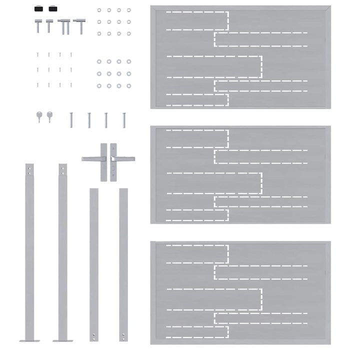 Cancello da giardino Argento 100 x 150 cm Acciaio inossidabile 3402581