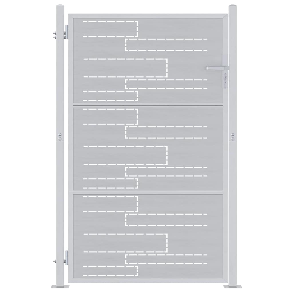 Cancello da giardino Argento 100 x 150 cm Acciaio inossidabile 3402581