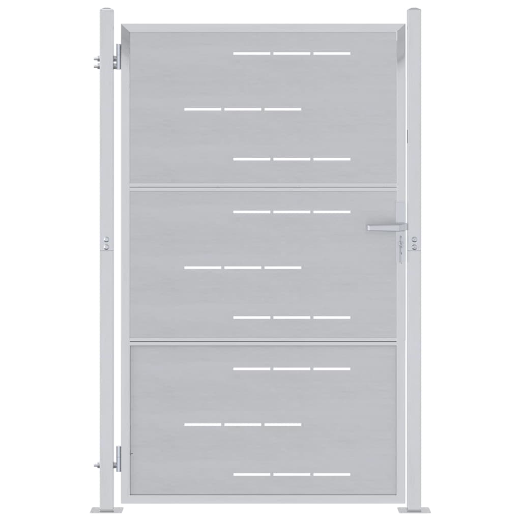 Cancello da giardino Argento 100 x 150 cm Acciaio inossidabile 3402582