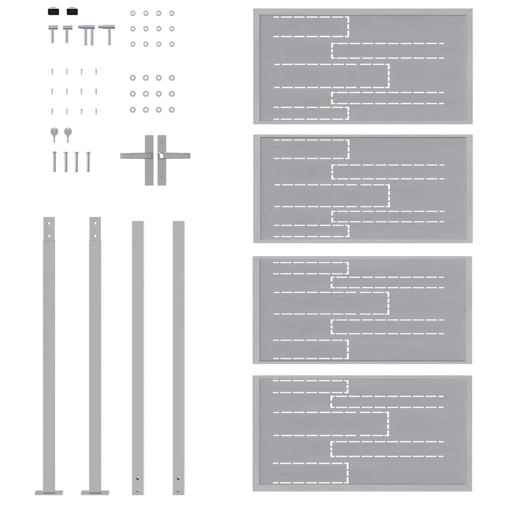 Cancello da giardino Argento 96 x 180 cm Acciaio inossidabile 3402584