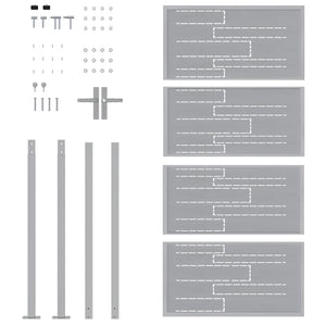 Cancello da giardino Argento 96 x 180 cm Acciaio inossidabile 3402584