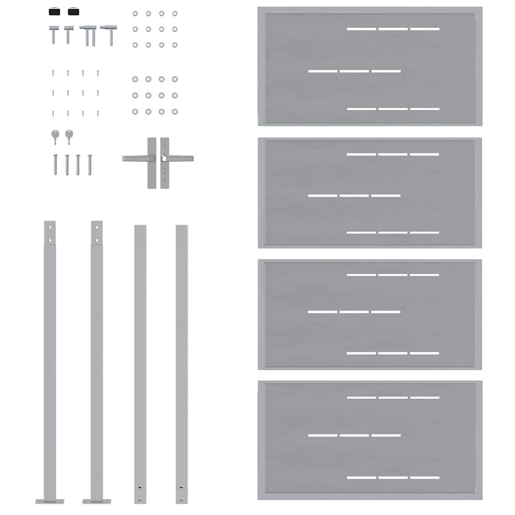Cancello da giardino Argento 96 x 180 cm Acciaio inossidabile 3402585