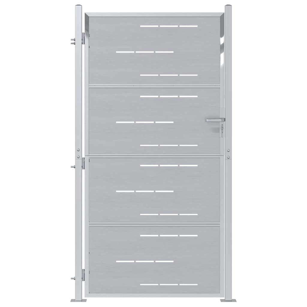 Cancello da giardino Argento 96 x 180 cm Acciaio inossidabile 3402585