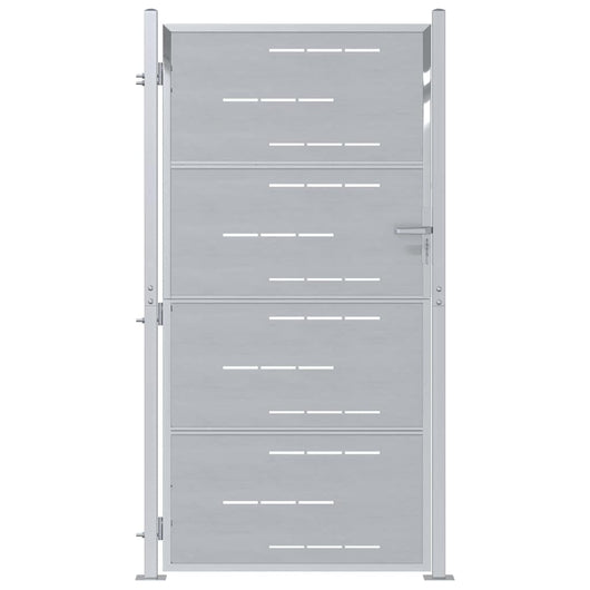Cancello da giardino Argento 96 x 180 cm Acciaio inossidabile 3402585