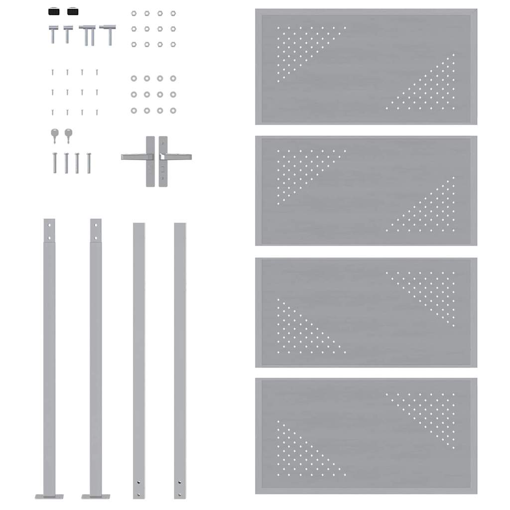 Cancello da giardino Argento 96 x 180 cm Acciaio inossidabile 3402586