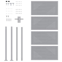 Cancello da giardino Argento 96 x 180 cm Acciaio inossidabile 3402586