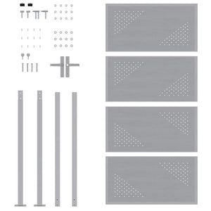 Cancello da giardino Argento 96 x 180 cm Acciaio inossidabile 3402586