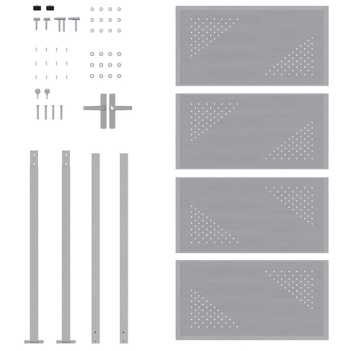 Cancello da giardino Argento 96 x 180 cm Acciaio inossidabile 3402586