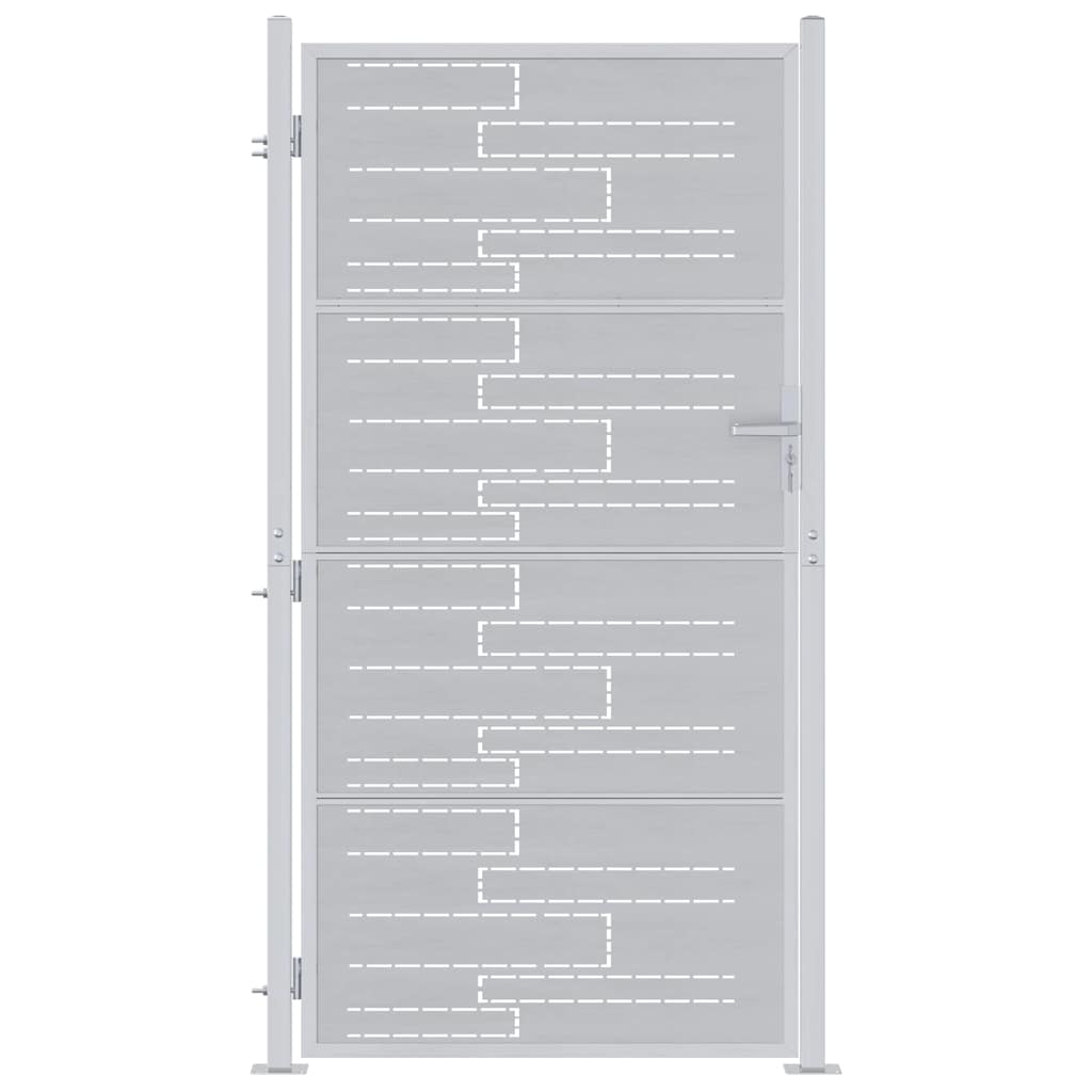 Cancello da giardino Argento 96 x 200 cm Acciaio inossidabile 3402587