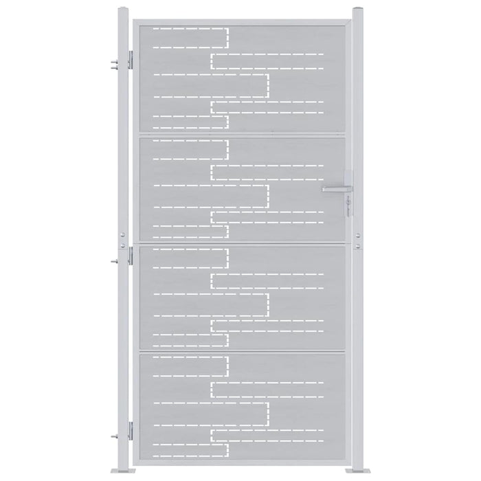 Cancello da giardino Argento 96 x 200 cm Acciaio inossidabile 3402587