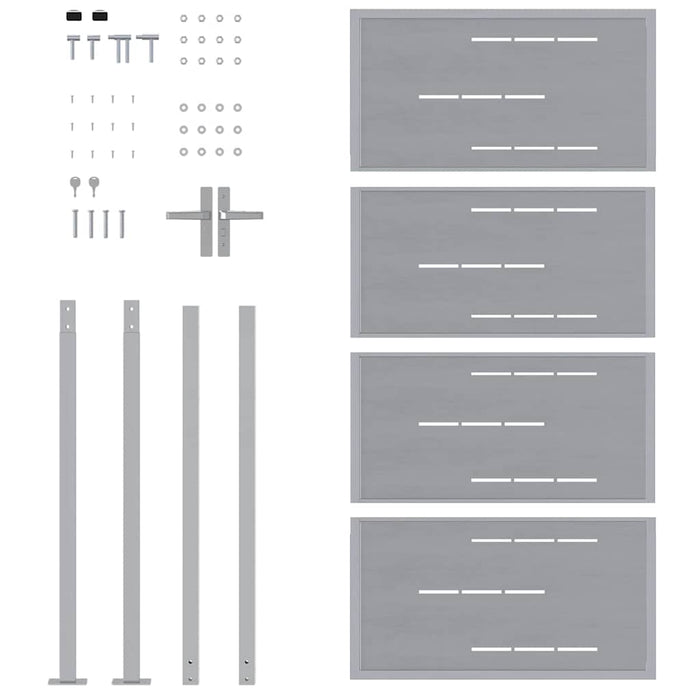 Cancello da giardino Argento 96 x 200 cm Acciaio inossidabile 3402588