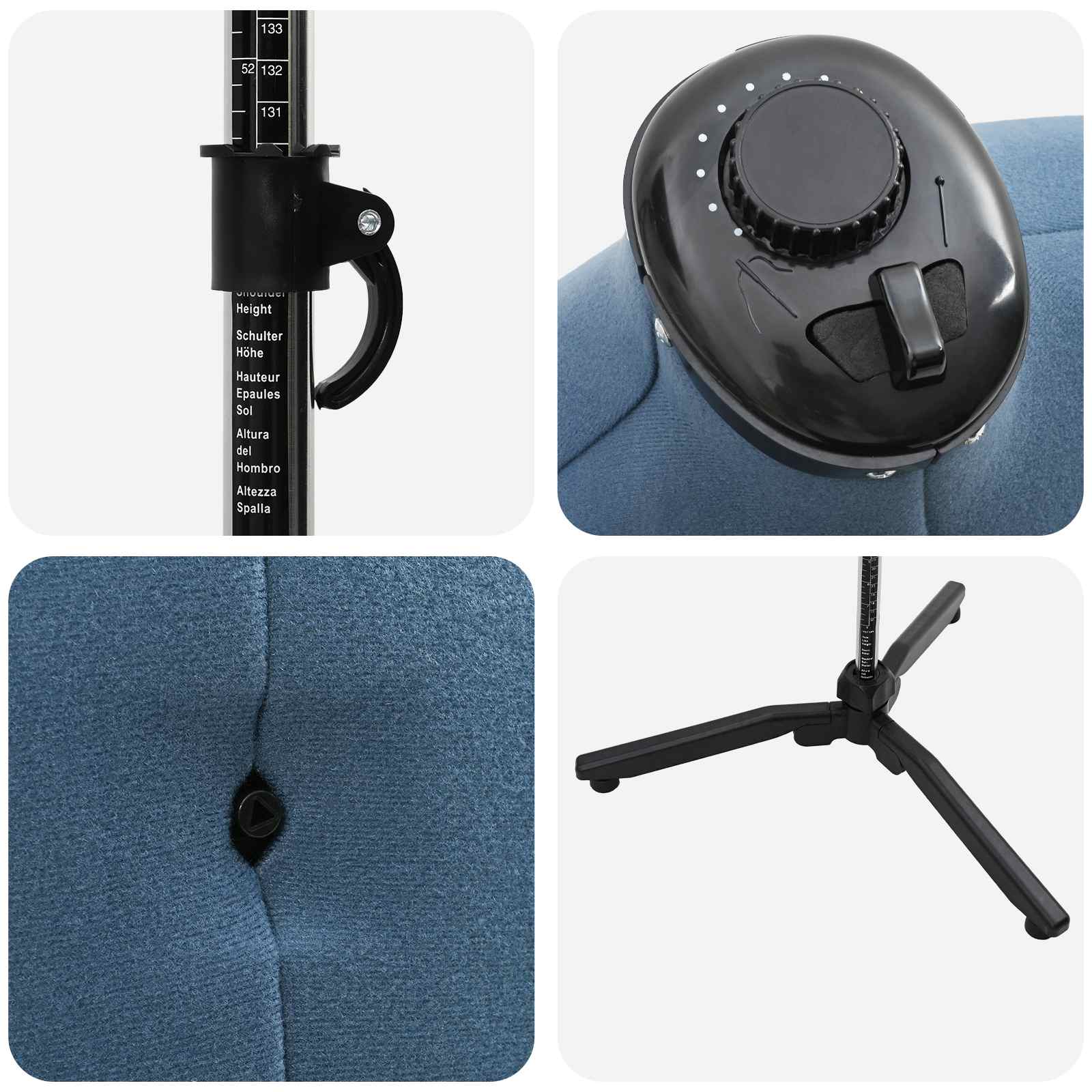 Forma Abito Femminile Regolabile Blu 37.5-45.5 pollici Tessuto 42018611