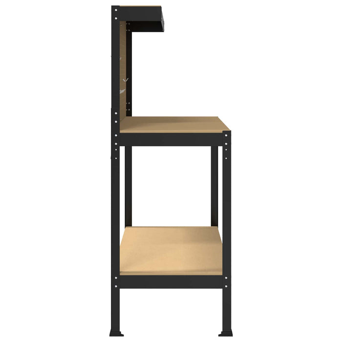 Banchi da lavoro Nero 81 x 41 x 145 cm Legno multistrato 42020127